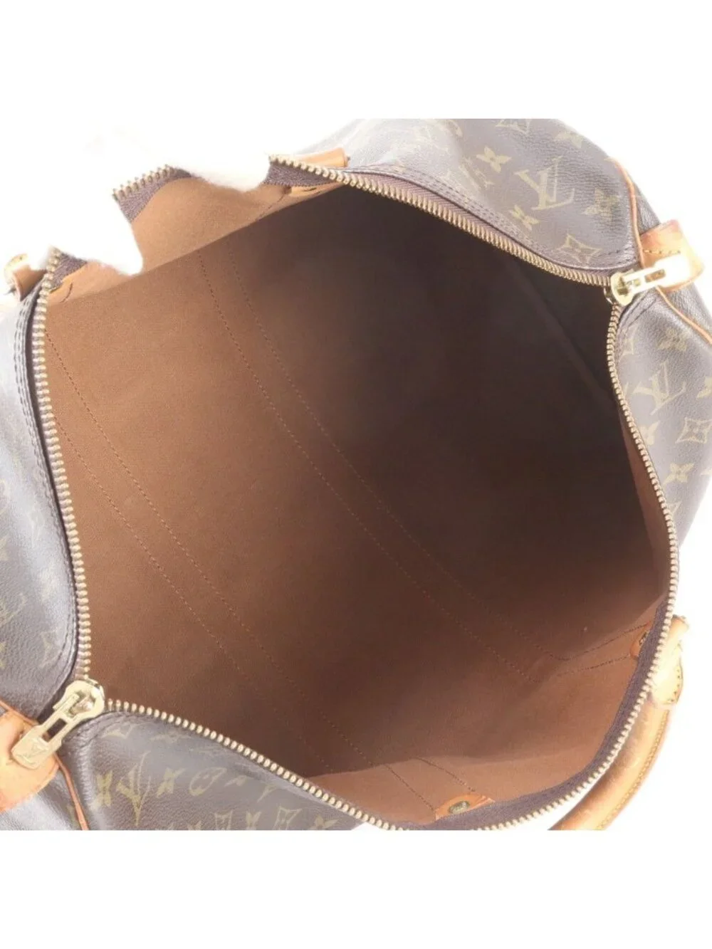 Louis Vuitton Monogram Keepall 45 Leather Boston Bag Tote Carry